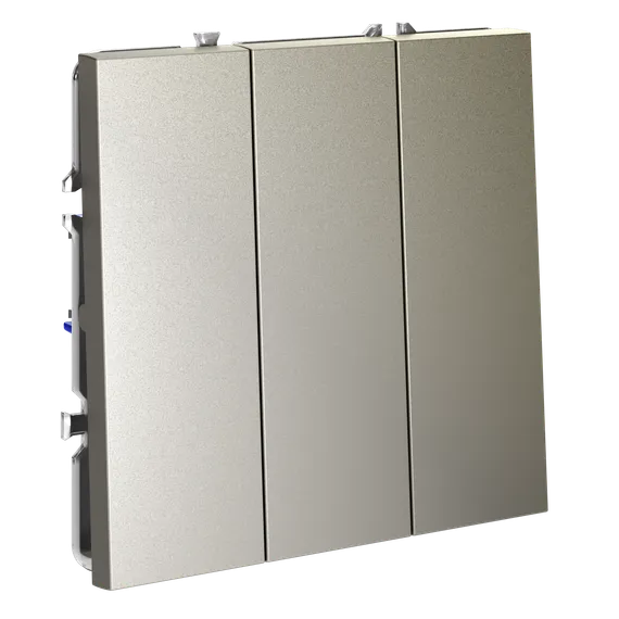 Выключатель встраиваемый VOLTUM S70 трехклавишный 10А, (шелк) vls030104