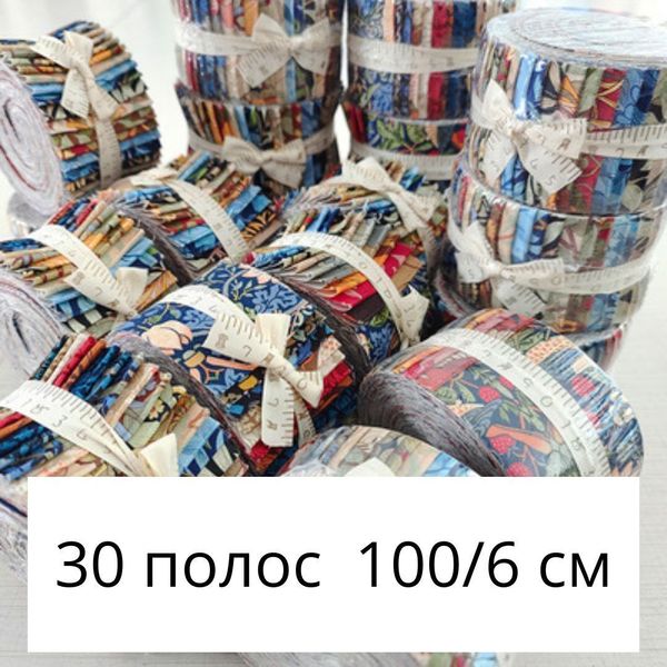 РОЛЛЫ ДЛЯ ПЭЧВОРКА, УИЛЬЯМ МОРРИС НАБОР 30 шт  6/100 СМ 1