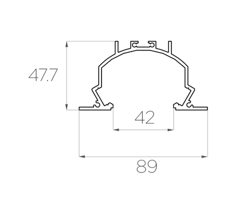 Профиль врезной алюминиевый LC-LPV-4889-2 Anod