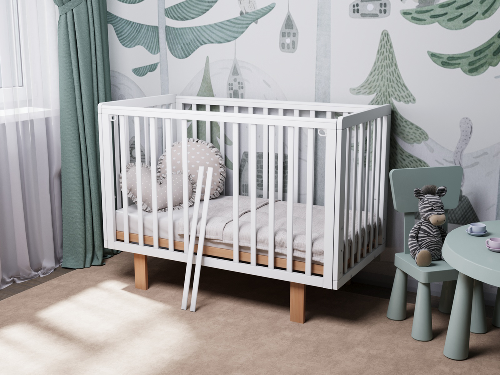 Кровать Incanto Papi продольный маятник цвет белый/бук