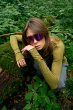 Лонгслив Nothomme Blue Wool Jacquard Mesh T-shirt "Olive Green" Women's