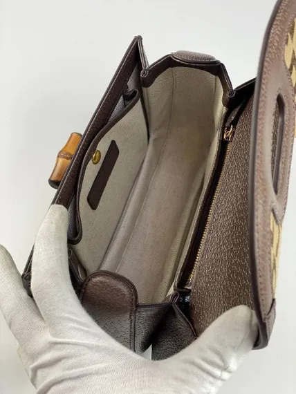 Маленькая сумка Gucci Bamboo 1947 из текстиля Jumbo Gg