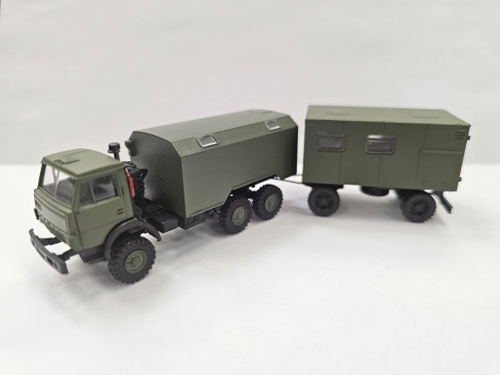 Грузовик кунг, окна, прицеп, военый H0 1:87