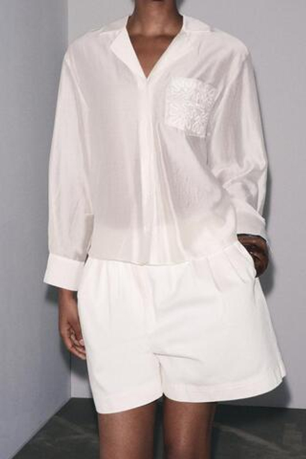 ZARA ШОРТЫ-БЕРМУДЫ С ЗАЩИПАМИ — ZW COLLECTION, ЭКРЮ