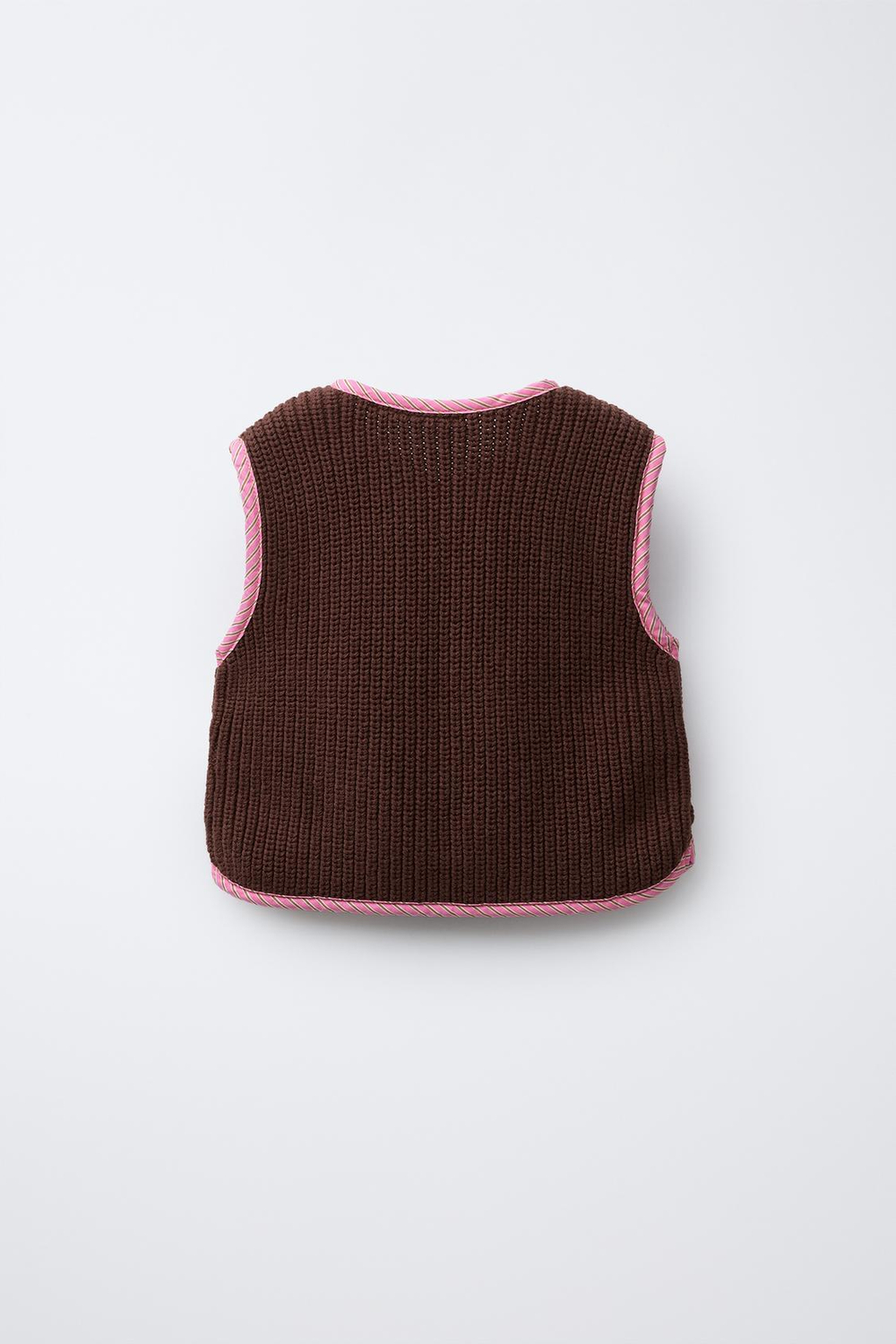 ZARA ЖИЛЕТ В ПОЛОСКУ, РОЗОВЫЙ