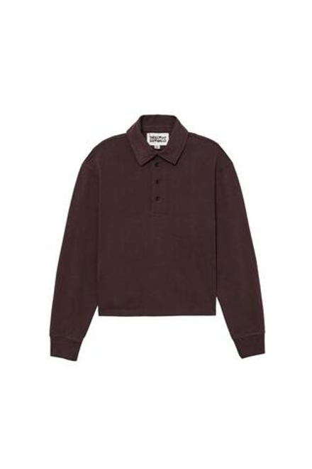 ZARA X BENITO ANTONIO ХЛОПКОВАЯ ФУТБОЛКА С ДЛИННЫМИ РУКАВАМИ, КОРИЧНЕВЫЙ