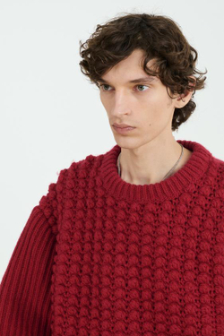 ZARA СВИТЕР СВОБОДНОГО КРОЯ ПЛОТНОЙ ВЯЗКИ, ВИННЫЙ