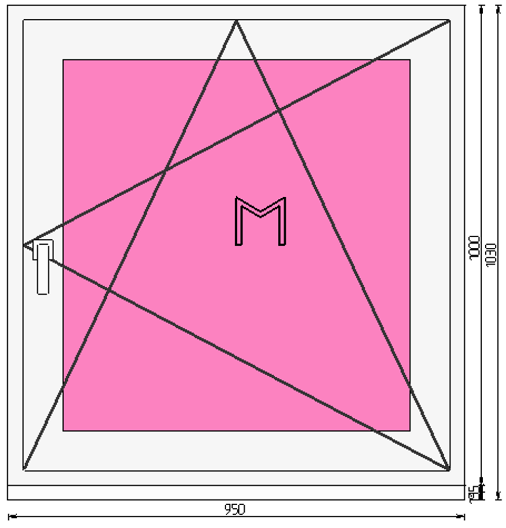 Пластиковое окно 1000 х 950 ТермА Эко + Москитная сетка