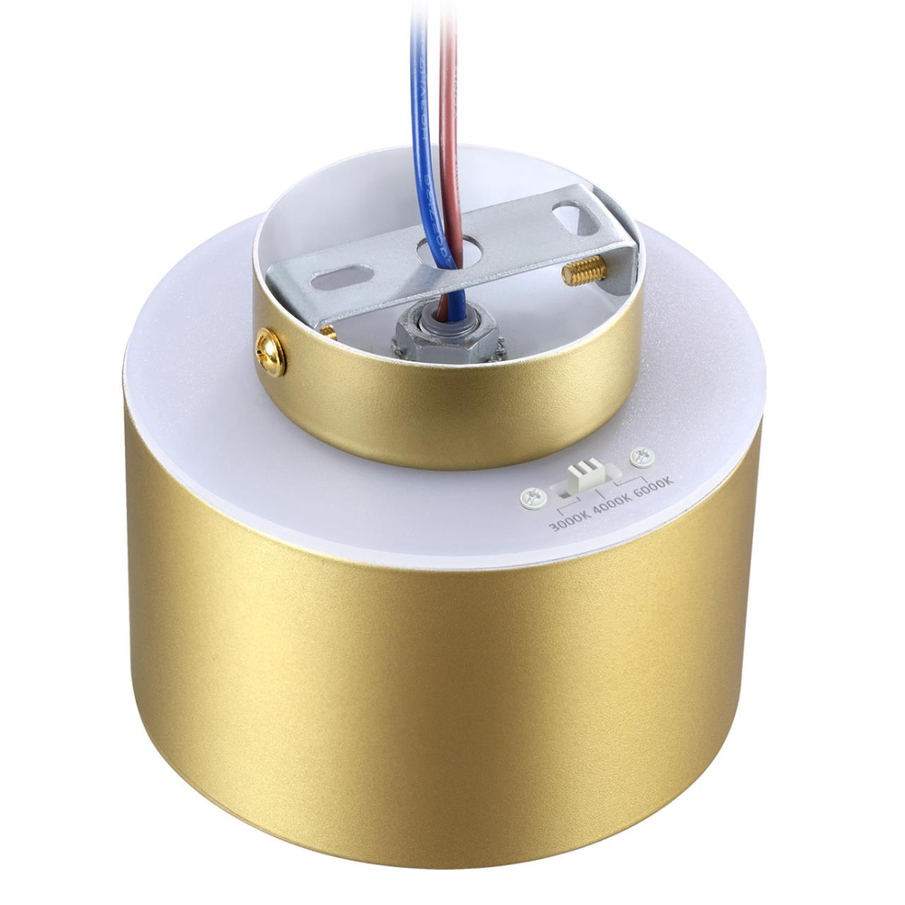 358972 OVER NT22 350 бронза св. Светильник накладной с переключ. цв. температуры IP20 LED 3000К\4000К\6000К 12W вниз + 3W вверх 110-265V GIRO