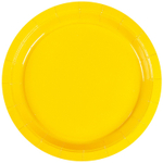 Тарелки бумажные в желтом цвете, 17 см/ 23 см, 6 шт