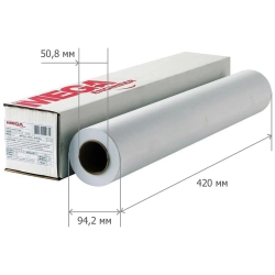 Бумага широкоформатная Комус (ProMega engineer) 80 г/кв.м, длина 45 м, ширина 420 мм, диаметр втулки 50.8 мм, 8 рулонов в упаковке