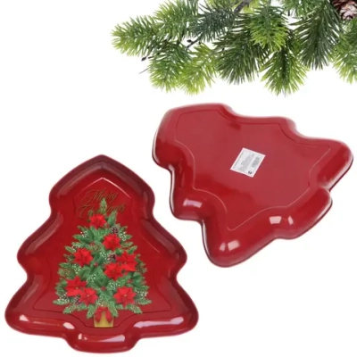 Поднос жестяной «Ёлочка» 25,8*15см Ёлка в цветах