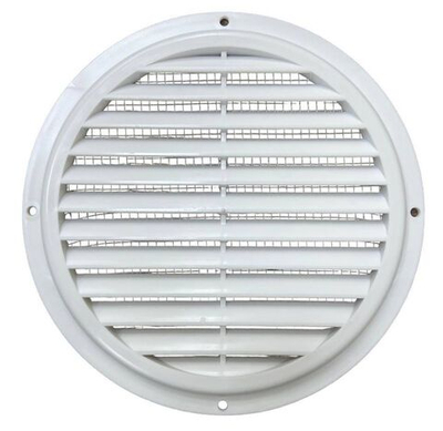 Решётка вентиляционная круглая неразъёмная с москитной сеткой 175 мм