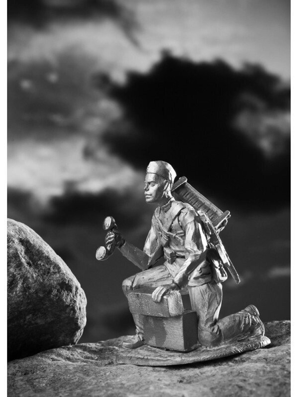 Оловянный солдатик Телефонист РККА, 1944 год.