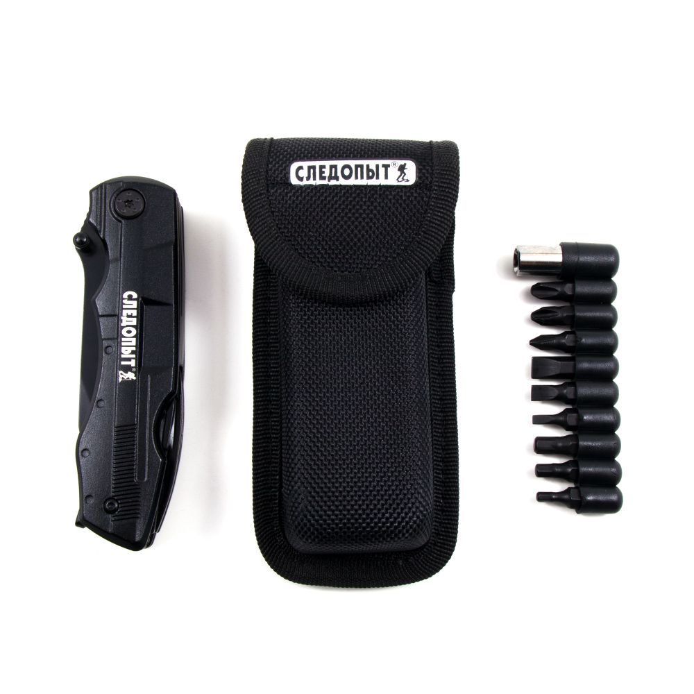 Мультитул (плоскогубцы) &quot;СЛЕДОПЫТ-ARMADA&quot;, 112х35х21 мм, 9 предметов, с набором бит, в чехле, в коро