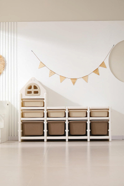 Стеллаж для игрушек UNIX Kids 9 ящиков Camel