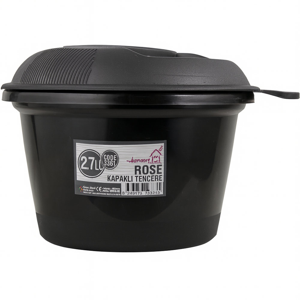 Ёмкость пластиковая чёрная Rose 2,7 л