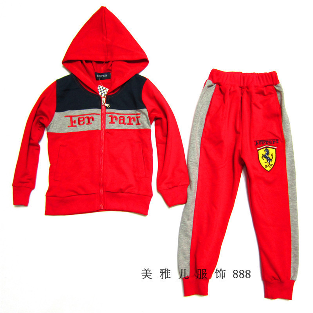 Костюм из худи на молнии и штанов с надписью и логотипом