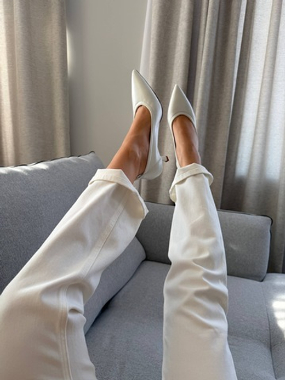 Женские туфли в бело-жемчужном цвете Hestia BIANCA