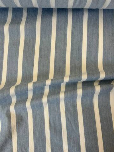 Джинса (деним) хлопок с эластаном голубая в белую полоску