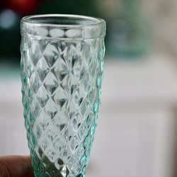 Бокал стеклянный бирюзовый 1 шт, D6,5 x H19.5 см