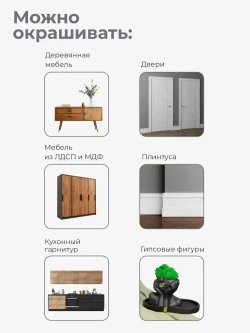 Краска для мебели без запаха цвет Серый Шёлк SOLEX 0,75кг