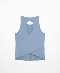 Oysho Футболка комфортлюкс с перекрестной спиной, туманный синий