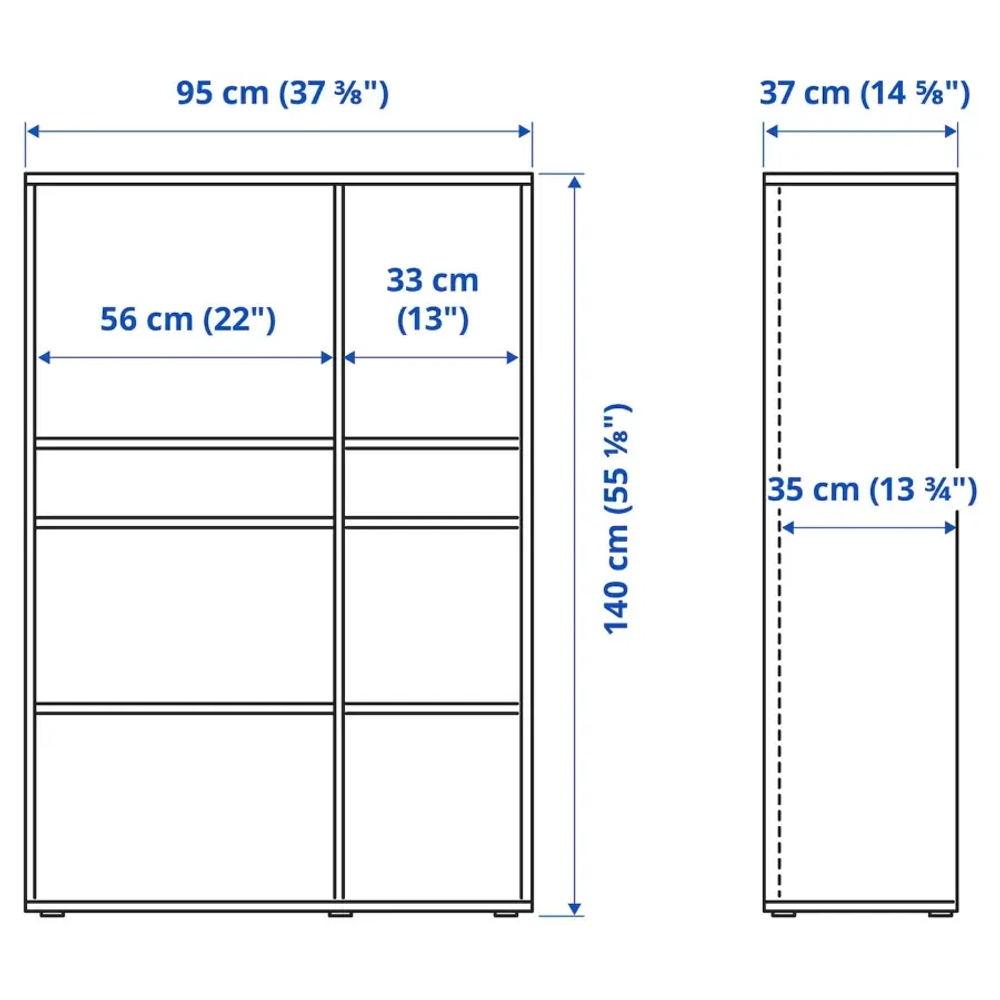 Открытый шкаф - VIHALS IKEA/ВИХАЛС ИКЕА, 37х95х140 см, белый