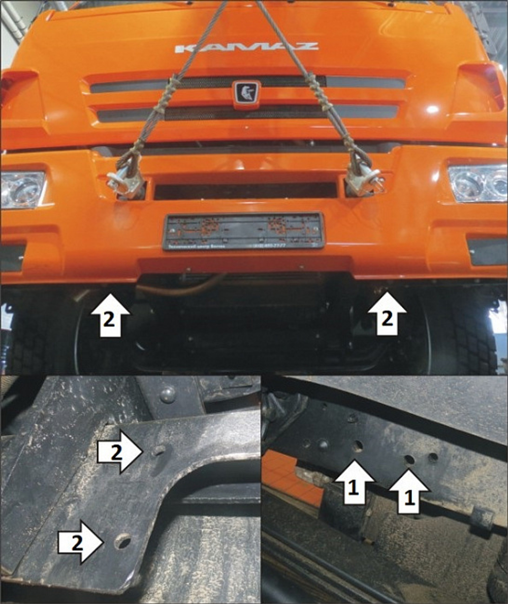 защита Радиатора. 6 мм, Сталь. для Kamaz 65115 2007-н.в. MOTODOR.27705