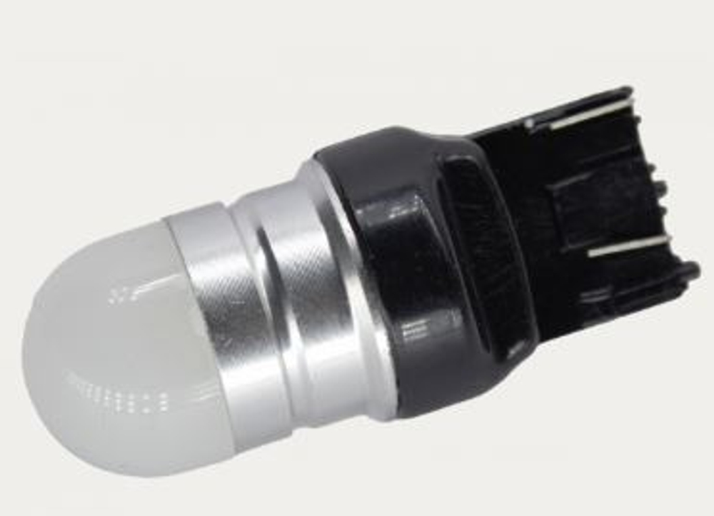 Светодиод 12V T20\5  ШАР WHITE MT LENS 0.3/1.9w (2конт безцок) Шар матов-цок черный-обод хром X0046