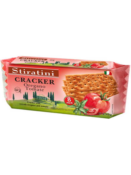 Крекеры орегано и томат Stiratini CRACKER 250 г, Наслаждайтесь итальянским колоритом дома или в дороге
