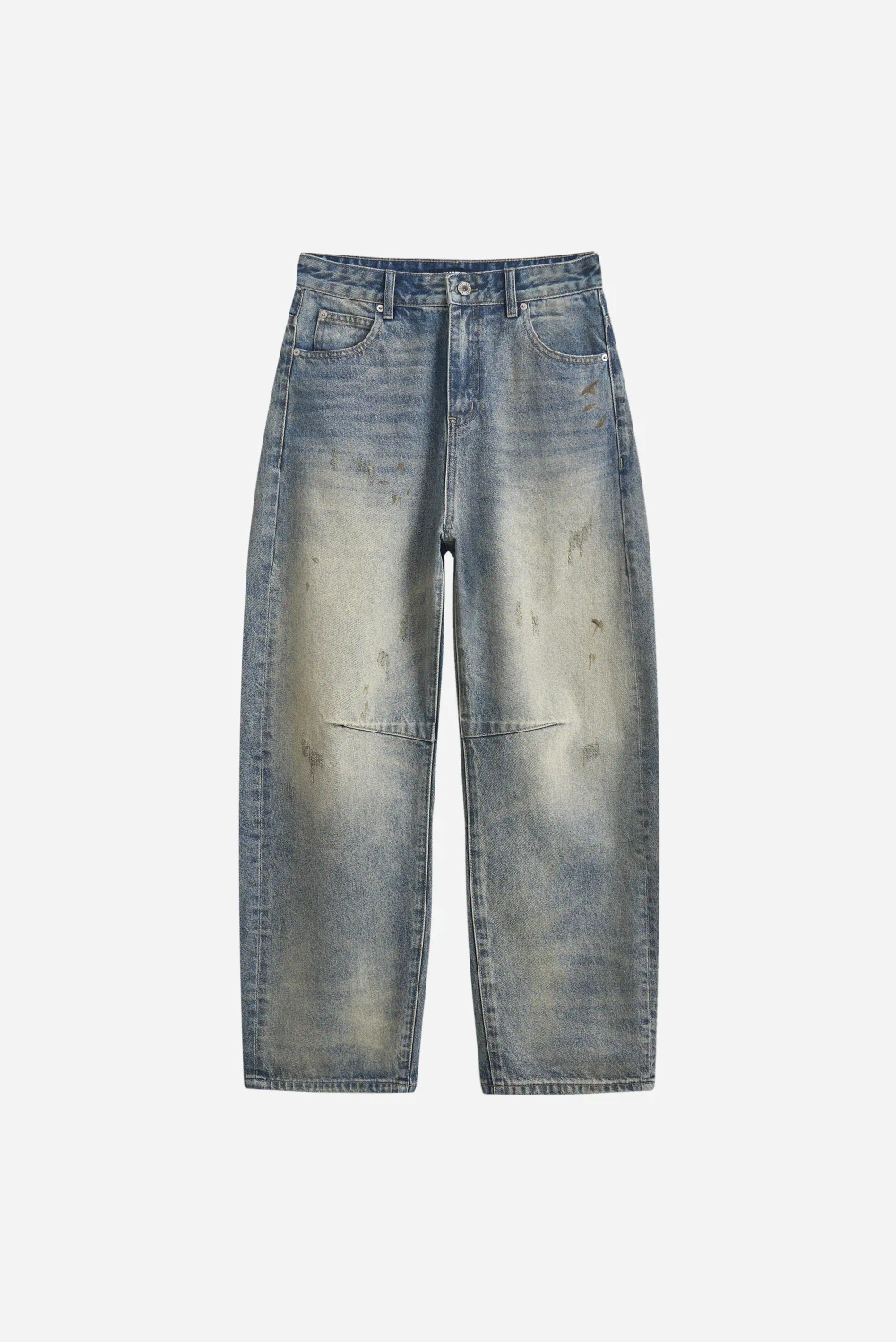 Джинсы-трубы с винтажным эффектом