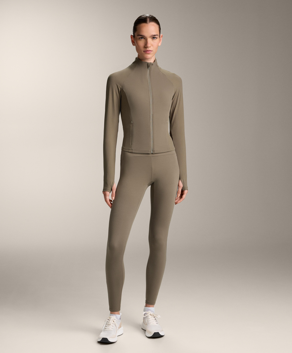 Oysho Высокотехнологичная куртка в рубчик, светлый хаки