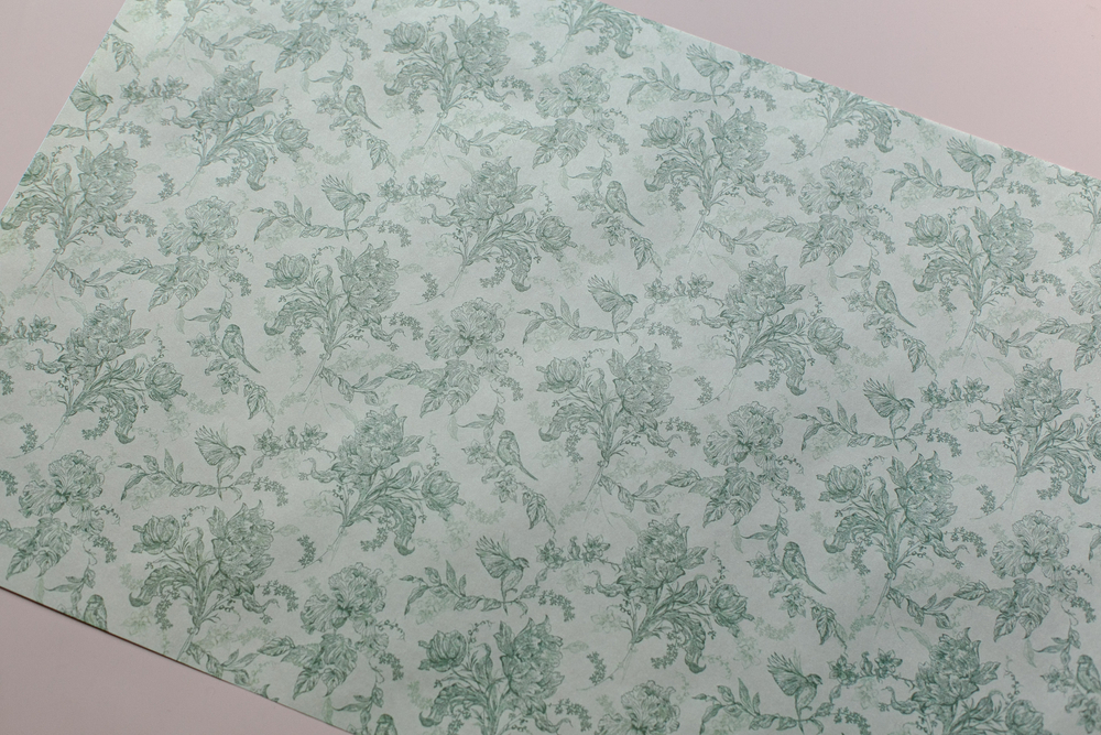 Бум-49 бумага (43х64 см) Птицы (Green) (цена за упаковку 20 листов)