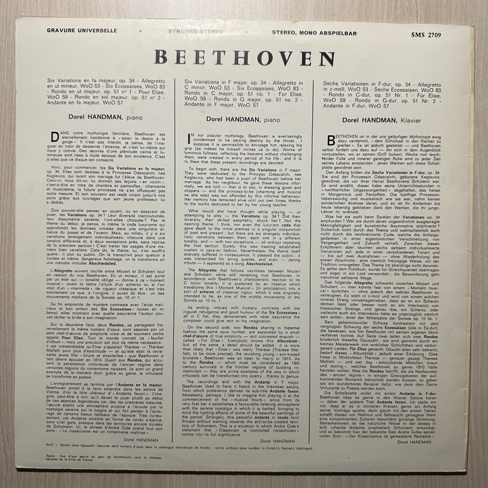 Бетховен, Дорел Хэндман - Рецитал (Европа 1971г.)