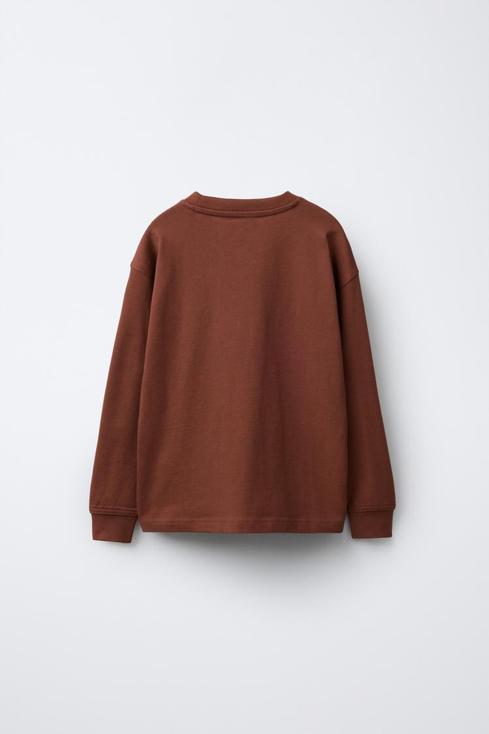 ZARA ФУТБОЛКА HEAVY WEIGHT С ВЫШИТОЙ НАДПИСЬЮ, БУРГУНДИ