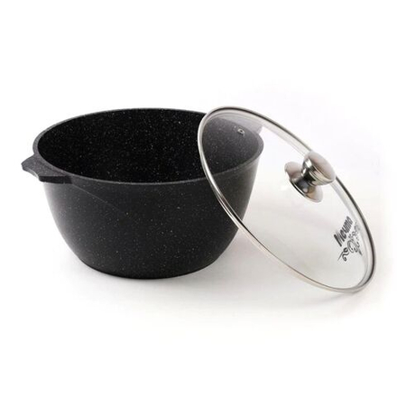 Кастрюля алюминий, антиприг, 5 л, с крыш, кругл, Мечта, Гранит black, 45802