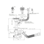Сифон 3 1/2*40 Ani прямоточ, с носиком,гиб.круг. и прямоуг пер,с гофрой 40*40/50 F1045SA15 АНИ пласт