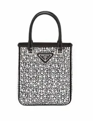 Мини-сумка Prada Duchess с кристаллами серебряный