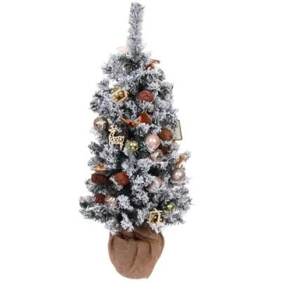 Елка декоративная «Сказка» 90 см, ПВХ с белым напылением (136 веток), Шампань