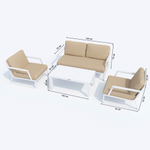 Лаунж зона Ideal Patio ЭСТИВО бежевая - белый каркас