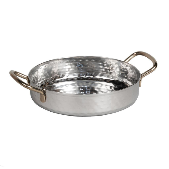 Сковорода для подачи 18 см h3,5 см 800 мл круглая Dents нерж. 2 ручки Antique P.L. Proff Cuisine
