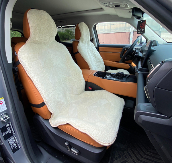 Накидки (2шт) чехлы на сиденье из овечьей шерсти (100%)