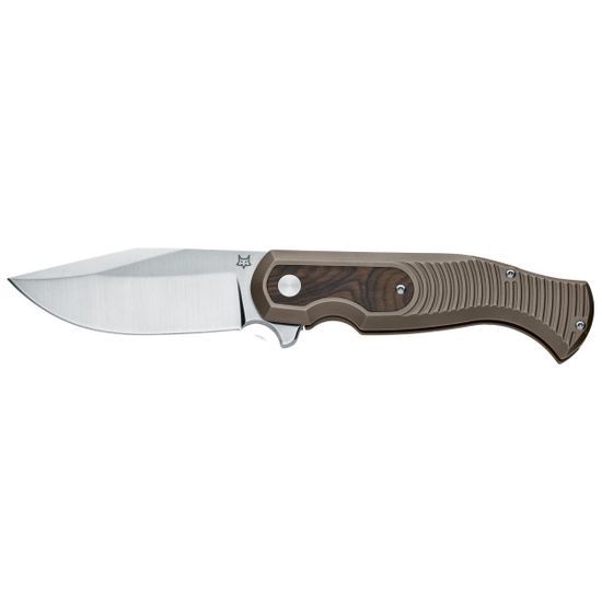 Складной нож FOX knives FX-524 TiZW East Wood Tiger c клинком из стали CPM-S90V, рукоять титан