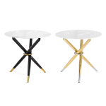 Стол стеклянный Woodville Rock 100х75 white, black, ножки черные