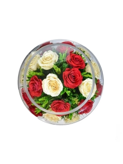 натуральные цветы в стекле, вакуум 01.04