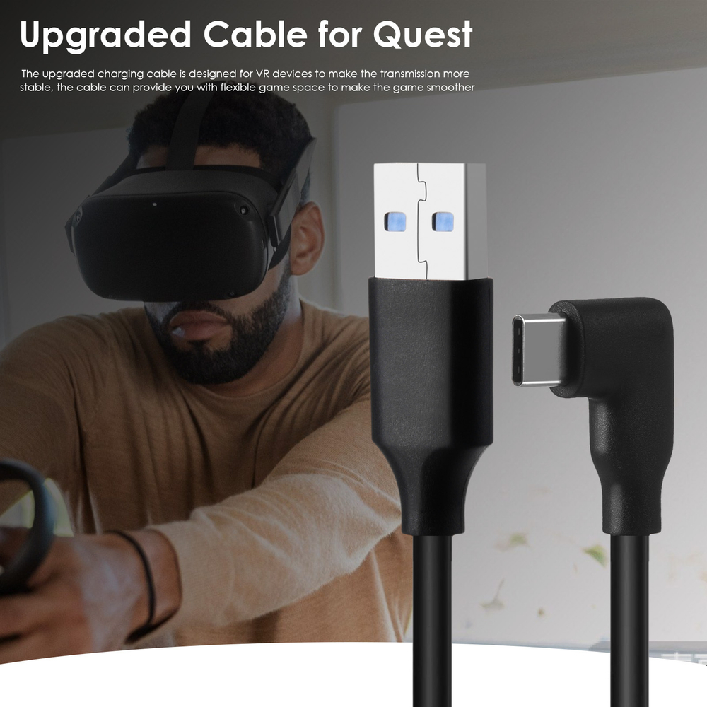 Кабель для подключения Oculus Quest 2 с переходником USB-А Type-C 3.2.