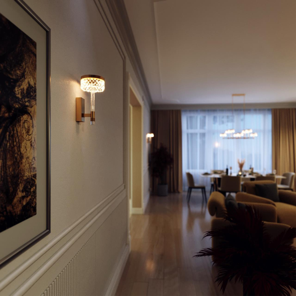 5032/8WL L-VISION ODL24 567 античн.бронза/металл/акрил Бра LED 8W 4000K 543лм FIVRE