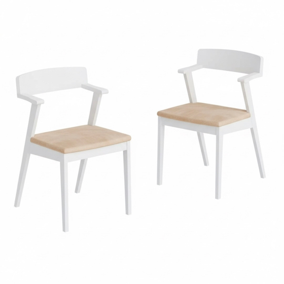 Стул кресло OSTIN 3, белый матовый + искусственная замша 242