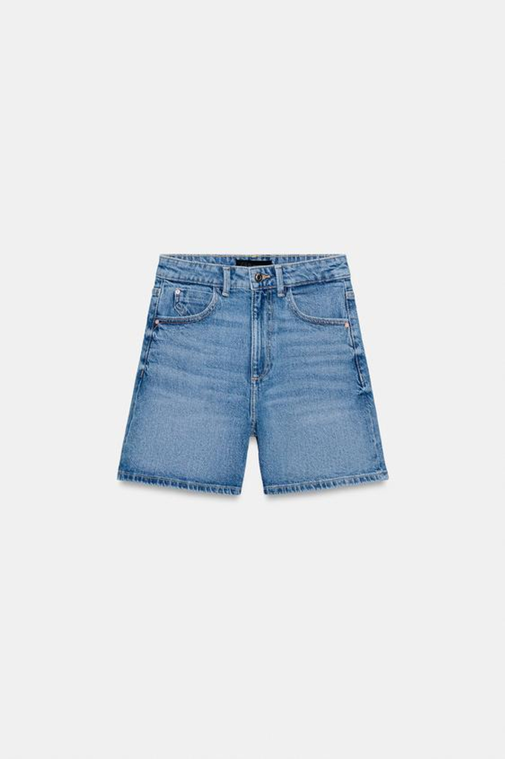 ZARA ШОРТЫ Z1975 MOM FIT, ВЫЦВЕТШИЙ СИНИЙ